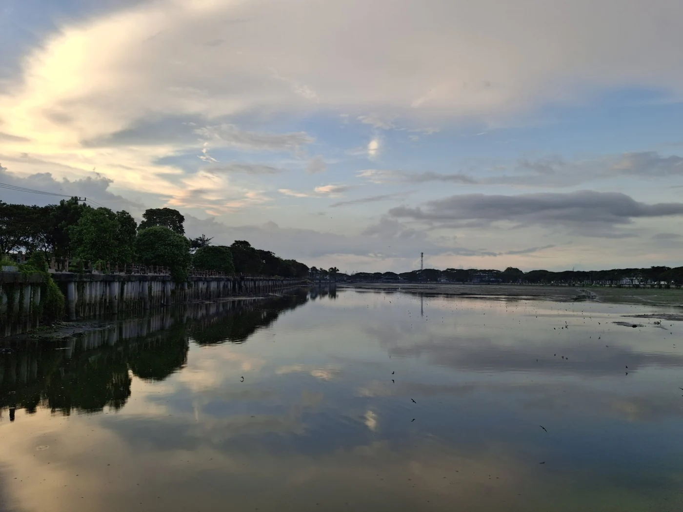 Evening light reflected on a lake